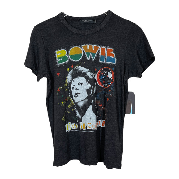 Junk Food Clothing Tops - Junk Food David Bowie Live In Concert Graphic Tee Medium New Distressed Gray
